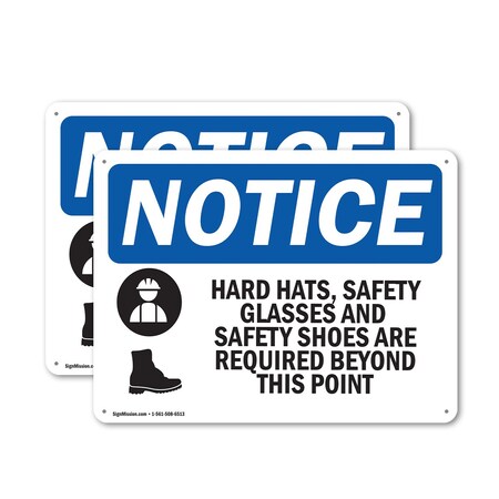 Signmission 10 in Height, 14 in Width, Plastic, Rectangle OS-2PACK-NS-P-1014-L-13262